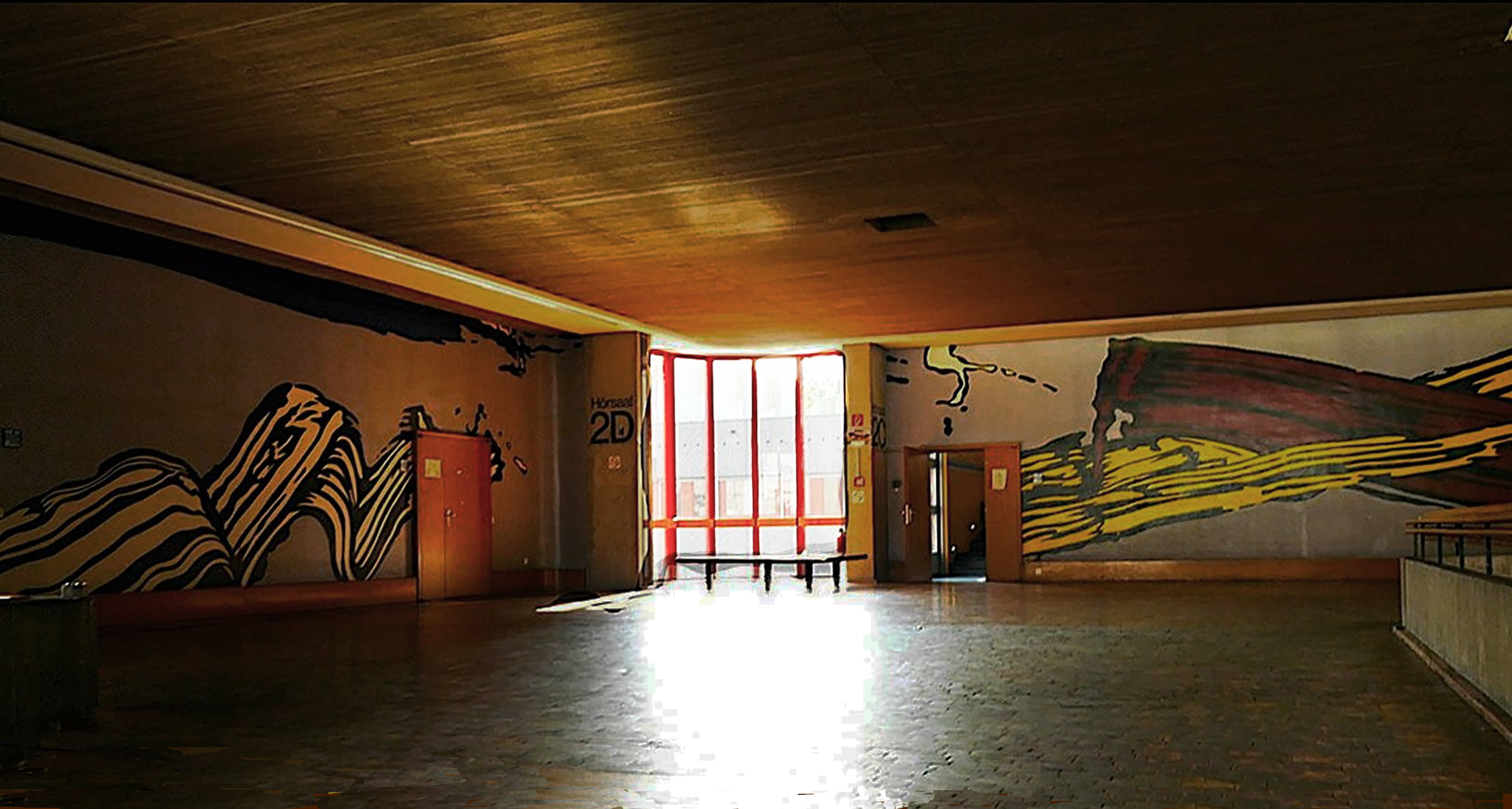 Roy Lichtenstein Wandgemälde an der HHU, alt
