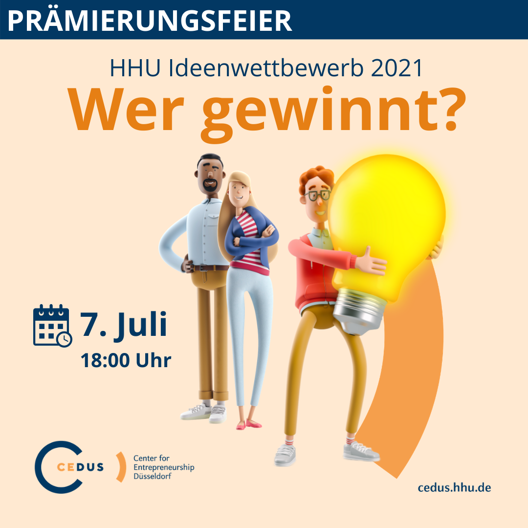Plakat Prämierungsfeier HHU Ideenwettbewerb 2021