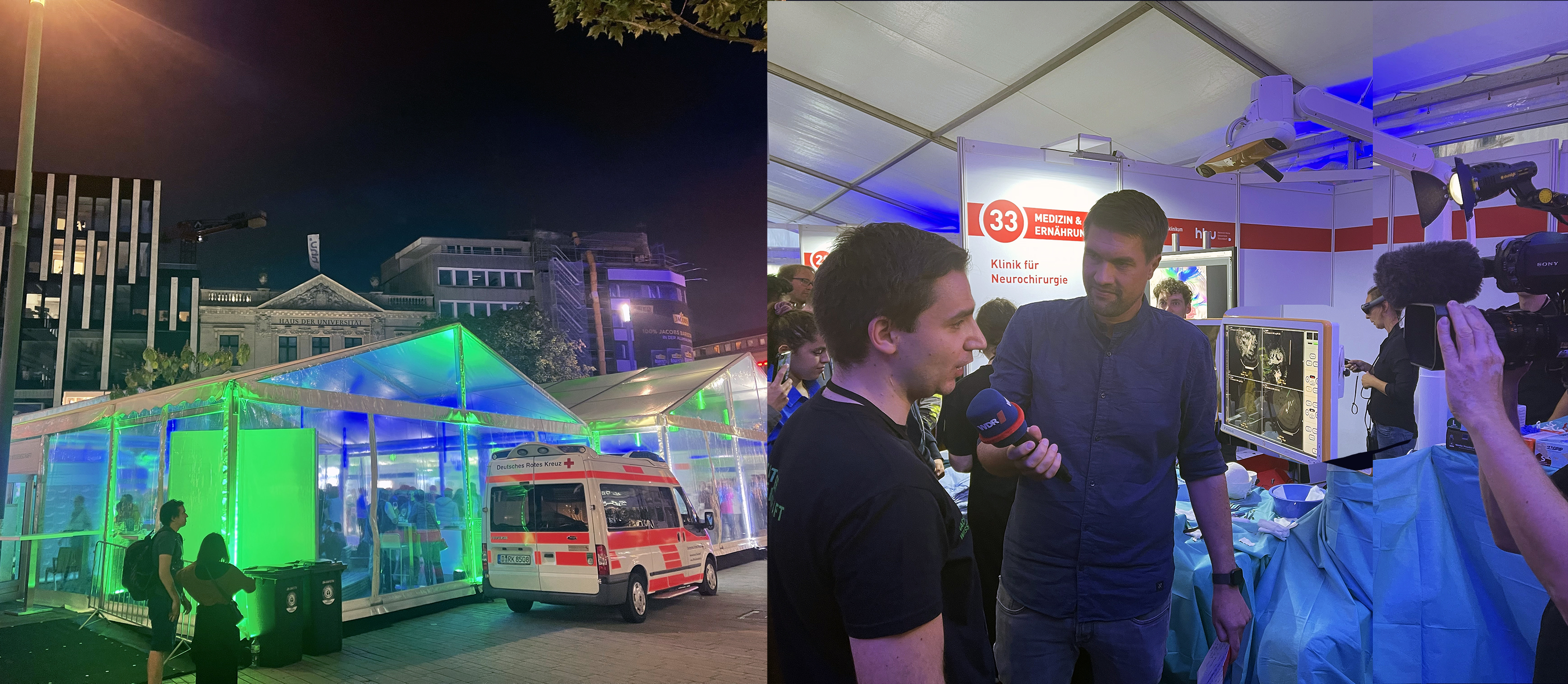Blick aufs Eventzelt und WDR-Kamerateam Blick aufs Eventzelt und WDR-Kamerateam