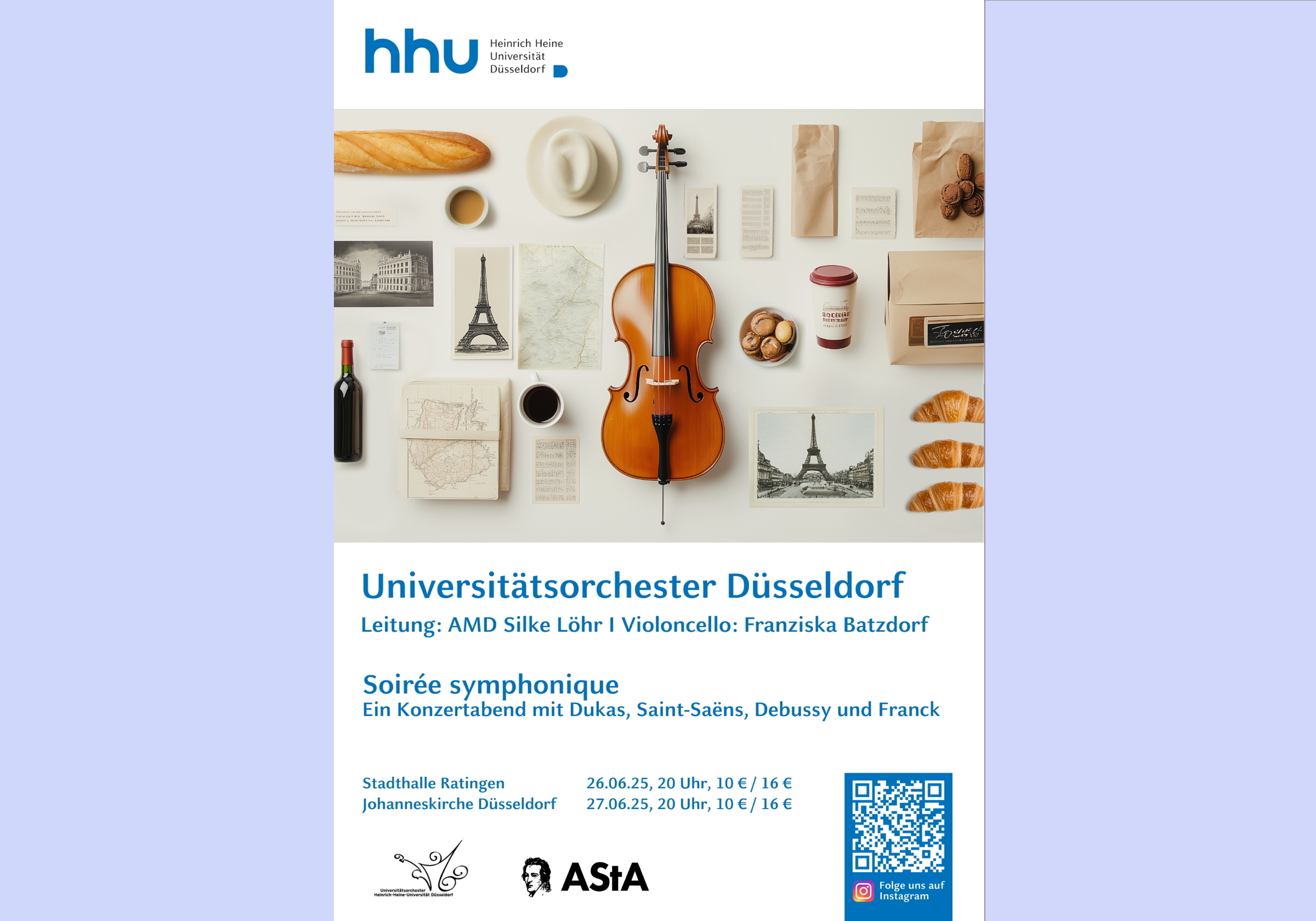 Offizielles Konzertplakat der "Soirée symphonique" vom HHU Uniorchester.